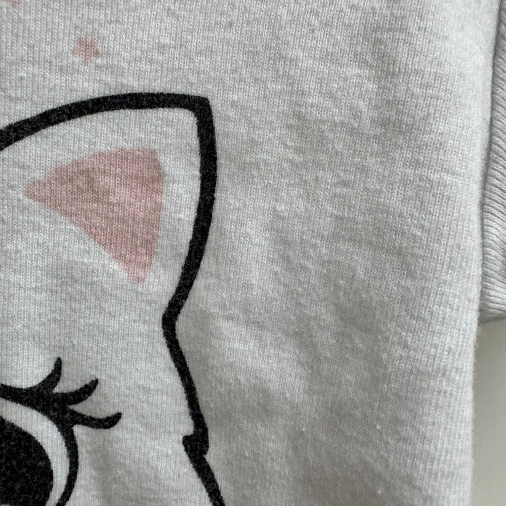 Daughter Queen 4T Girls Cat Little Princess Short Sleeve Pajama Top Shirt White